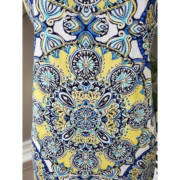 London Times Women's Multicolor Cotton Sleeveless Round Neck Knee Length Dress 6 - Picture 3 of 10